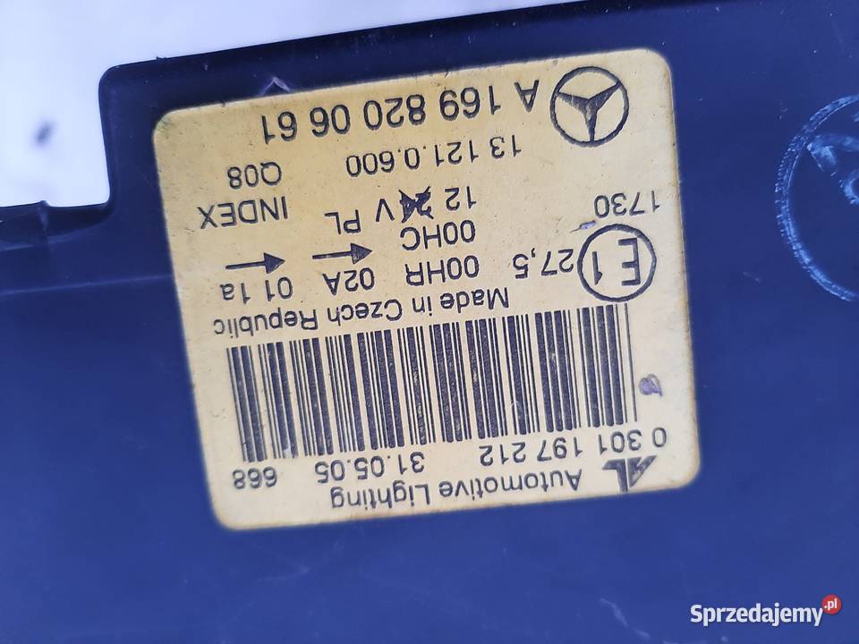 Reflektor lampa przednia prawa A klasa W169 Motoryzacja Ksawerów sprzedam