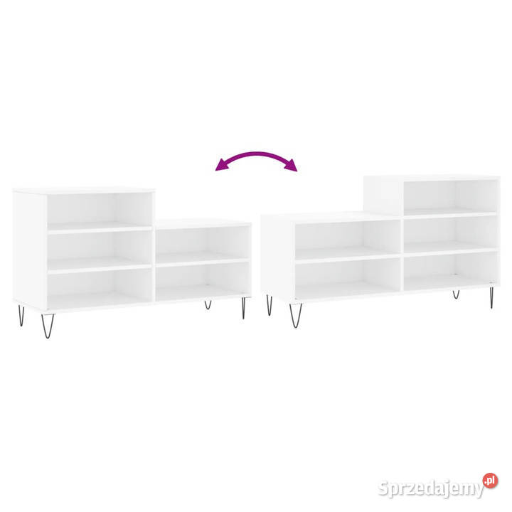 Półka na buty biała 102x36x60 materiał Warszawa