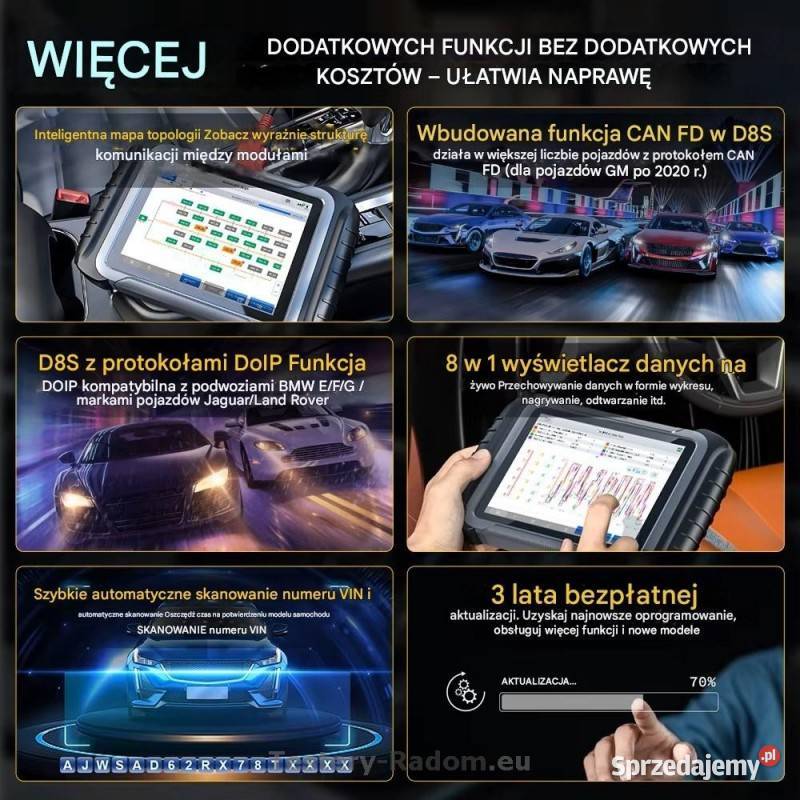 XTOOL D8S ECU Kodowanie Can FD DOIP Funkcje Radom