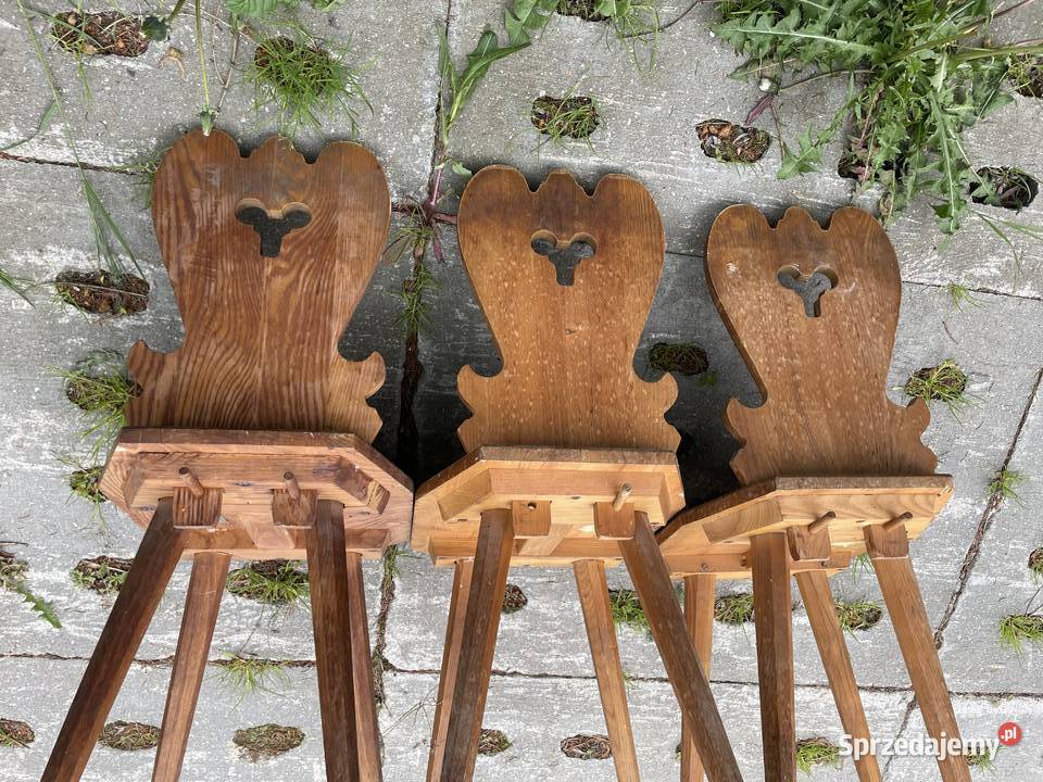 drewniane krzesło PRL