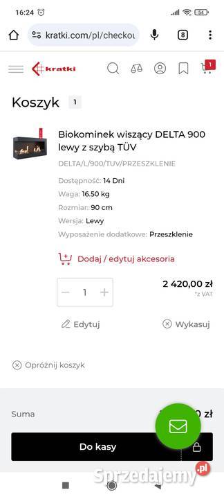 Sprzedam bio kominek narożny Chorzów