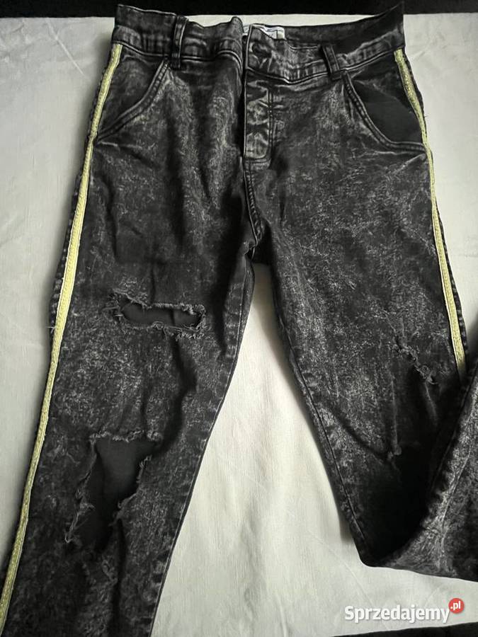 Spodnie jeansowe męskie SIKSILK skinny rozmiar L czarny mazowieckie Sochaczew sprzedam