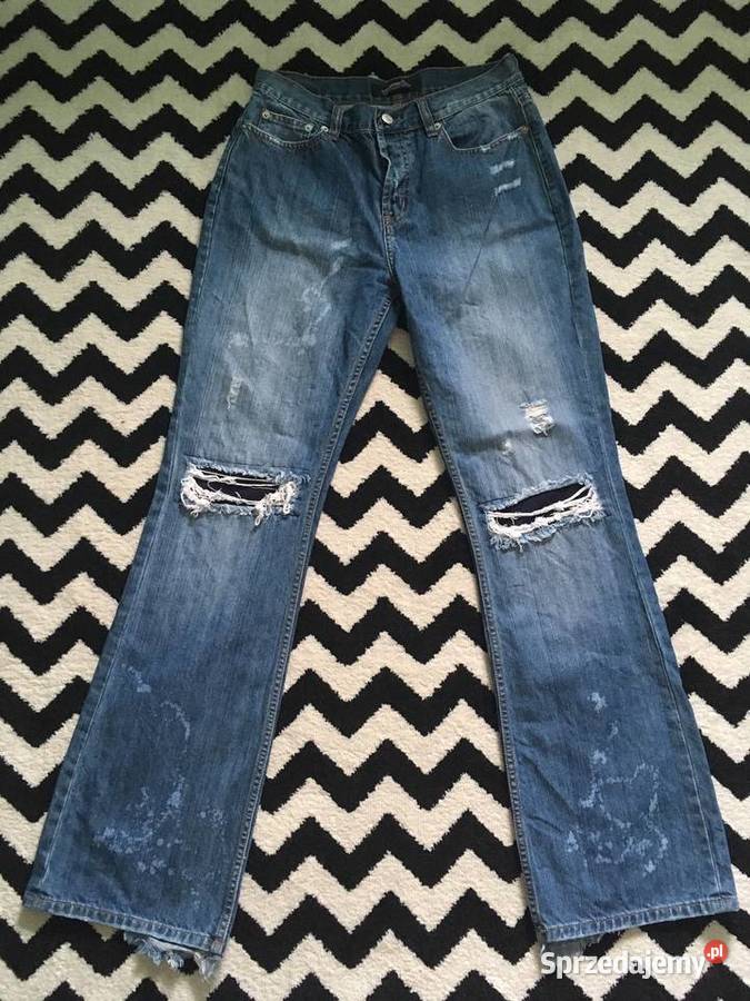 Nowe damskie spodnie jeansy London Jean L Bez wzoru Nisko