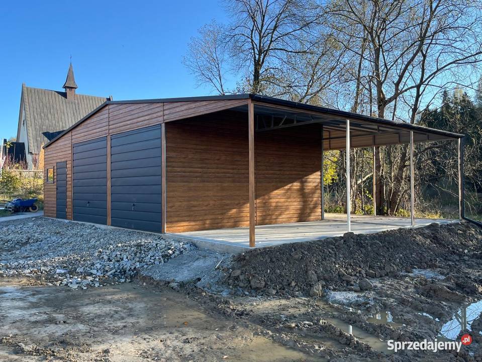 Garaż 9x6 plus wiata z prawnej strony 3x6m wiata Janów sprzedam
