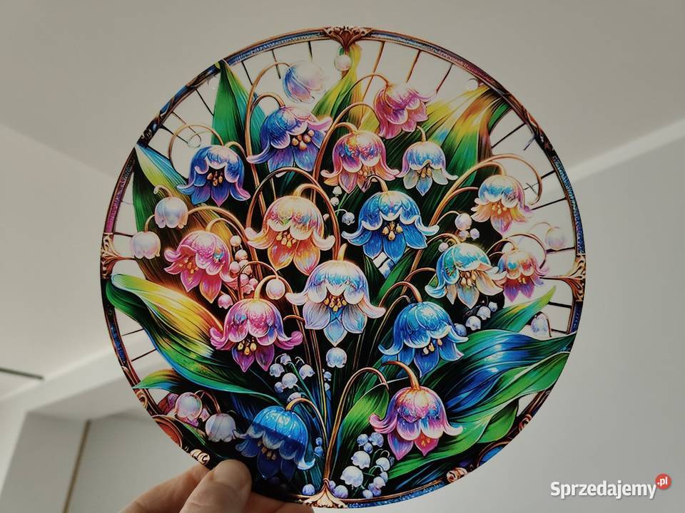 Nowy witraż witrażyk dekoracja okienna kwiaty Dom i Ogród Płock