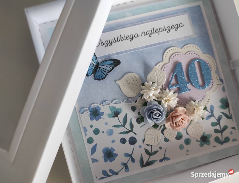 Kartka w pudełku ręcznie robiona na urodziny Łódź