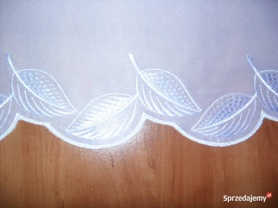 firanka krótka 73 woal haft biała biały Wystrój okien Wrocław
