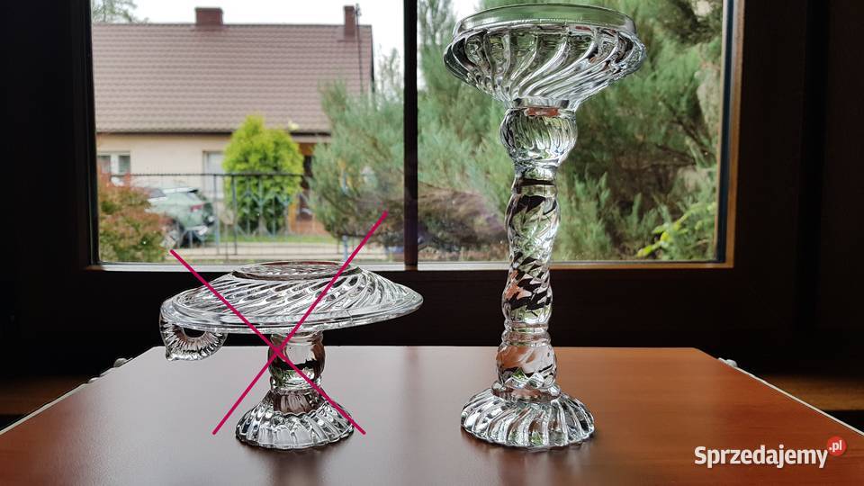 Świecznik Spirelli Ząbkowice szkło PRL Porcelana i szkło Dąbrowa Górnicza