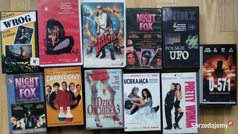 Pakiet kaset z filmami na VHS 11 sztuk Warszawa