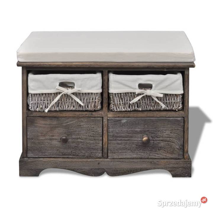 vidaXL Ławka ze schowkiem brązowa 62x33x42