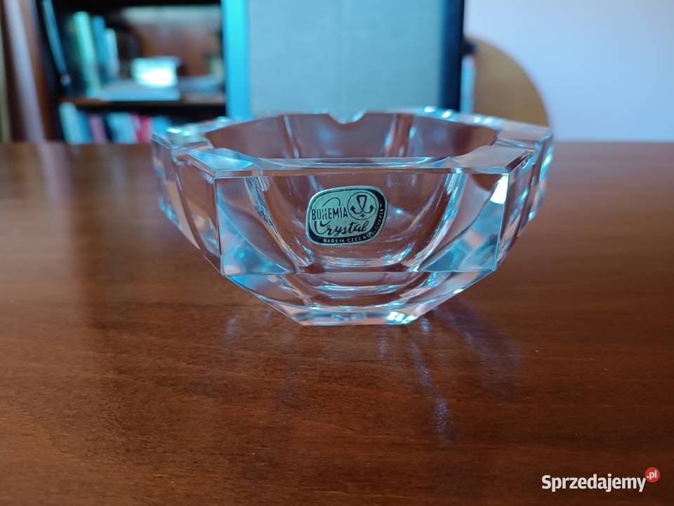 Elegancka duża kryształowa popielniczka VINTAGE Szczyrk