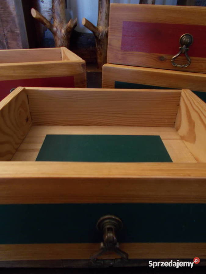 Stara Drewniana Szuflada Lata 50 Barwy PopArt Szczecin