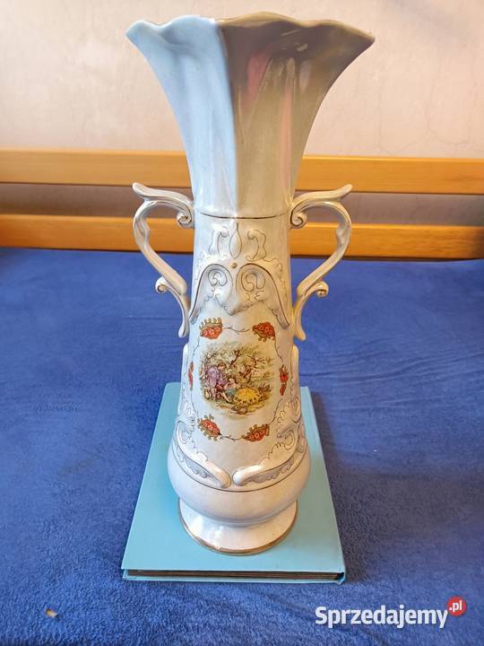 wazon made in ZSSR opalizowany wysoki Porcelana i szkło Gliwice