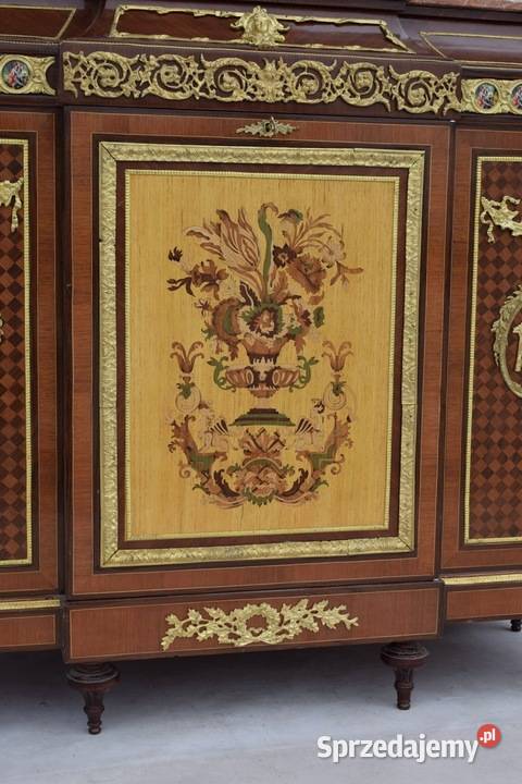 Piękna Komoda Empire Drewno Mosiądz Szafa Kraków