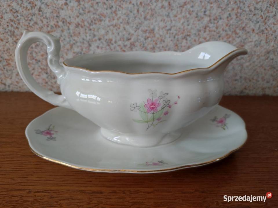 porcelanowa sosjerka złocenia Karolina