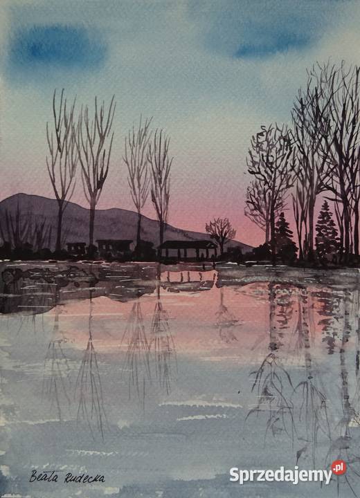 Akwarela Akwarelka Obraz pt Zwierciadło 18 x 24 Rzeszówek sprzedam
