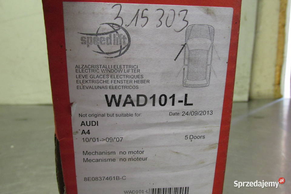 Elektryczny podnośnik szyby przedniej Audi A4 Sandomierz