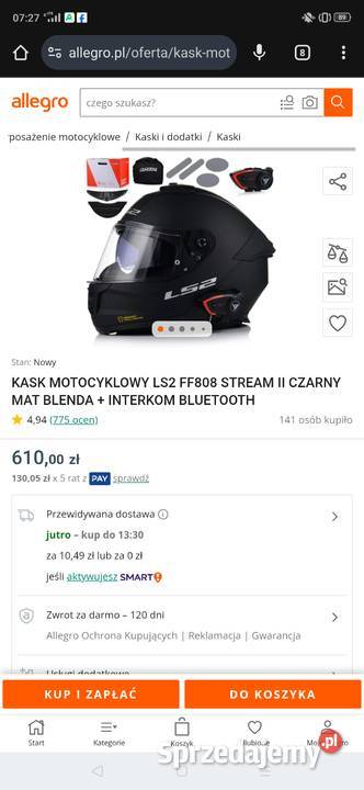 Kask LS2 z intelcomem Łódź