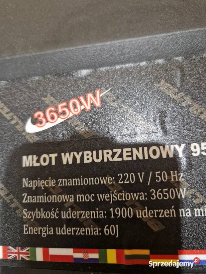 Młot wyburzeniowy Bull tek o dużej mocy 3650W Głogowa