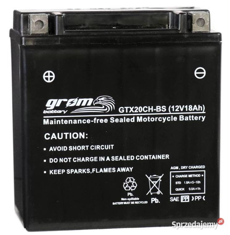 Akumulator motocyklowy GROM GTX20CHBS YTX20CHBS Siedlce
