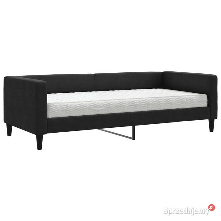 Sofa z materacem czarna tkanina 90x190 WM3196572