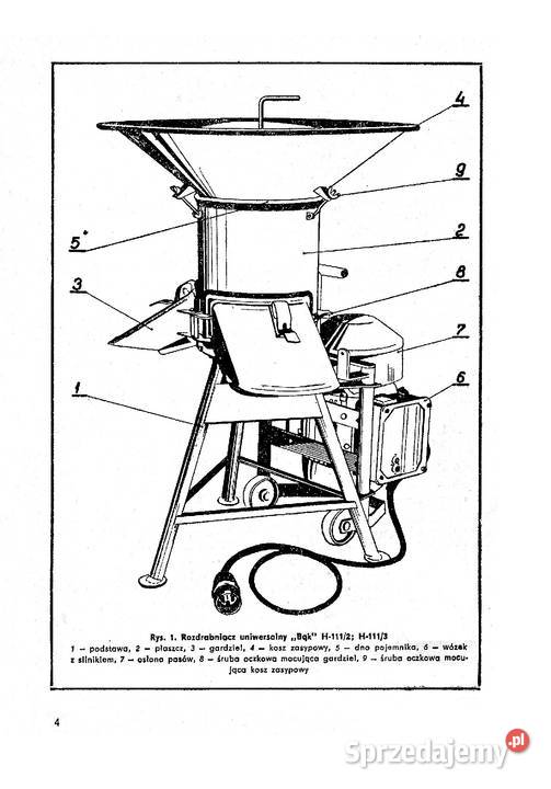 rozdrabniacz BĄK H1112 H1113 instrukcja i podkarpackie Stalowa Wola