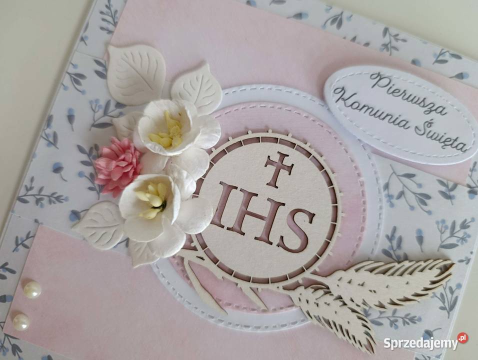 Kartka w pudełku Komunia Święta handmade Łódź