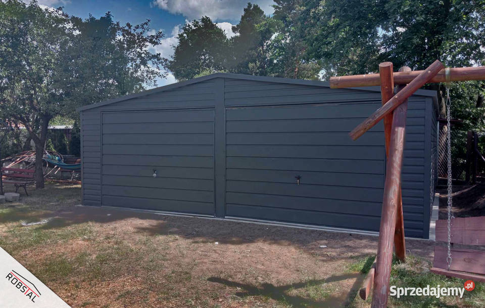 Garaż Blaszany dwustanowiskowy 7x6m ciemny