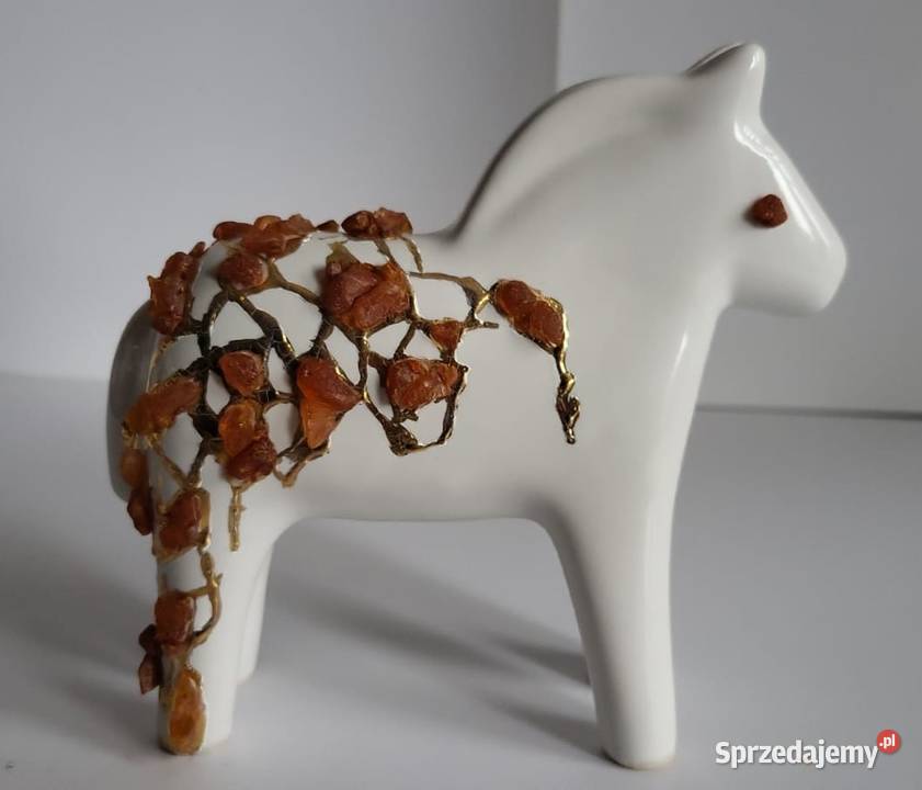 Koń Figurka Konik ceramiczny ręcznie malowany pomorskie Sierakowice