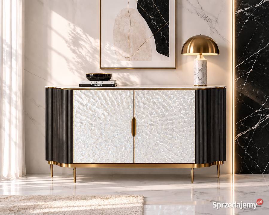 Komoda ryflowana złota Champion Glamour Premium Golkowice