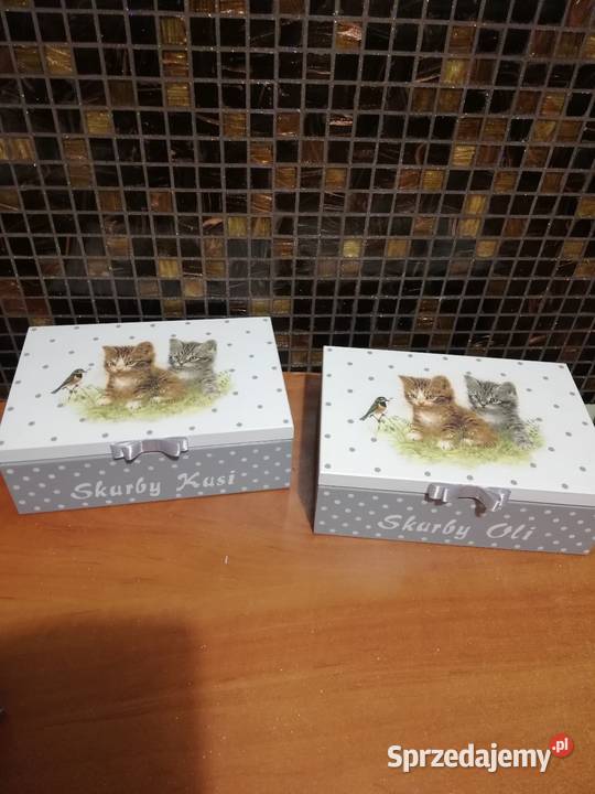 Szkatułka koty z imieniem handmade kotki drewno Kędzierzyn-Koźle