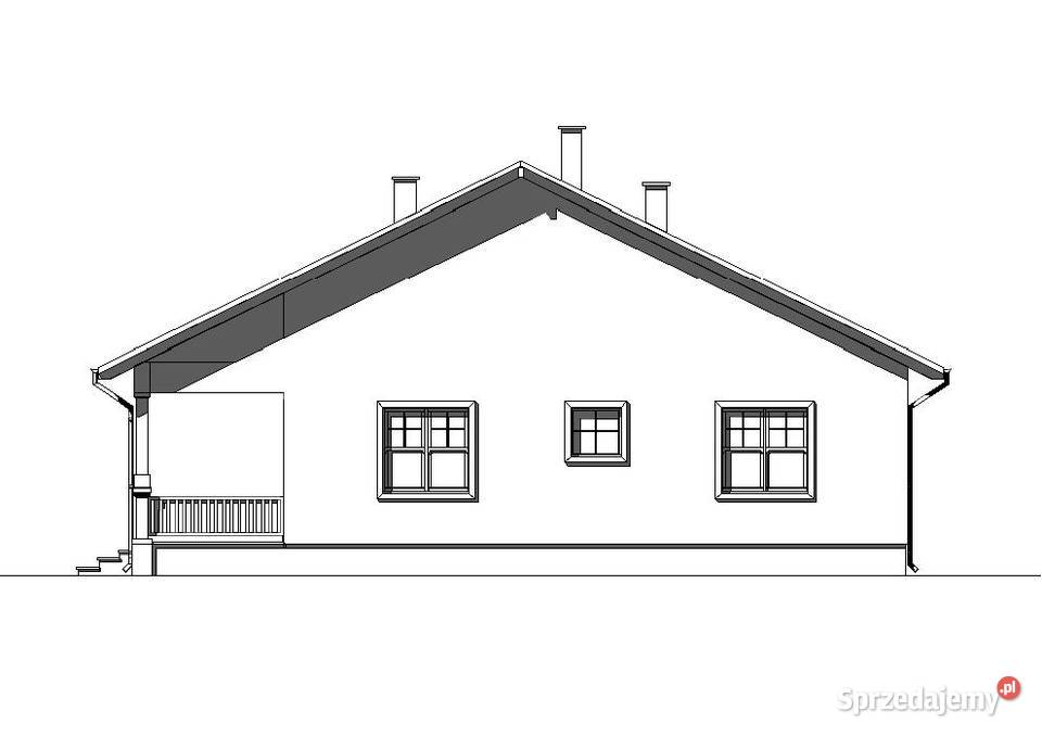 PROJEKT DOMU PARTEROWEGO Z WERANDĄ B637 Kraków sprzedam