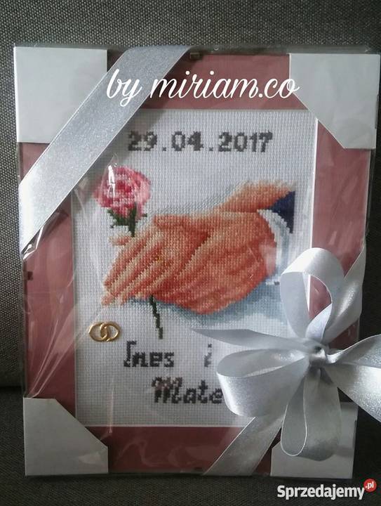 ślub pamiątka prezent haft