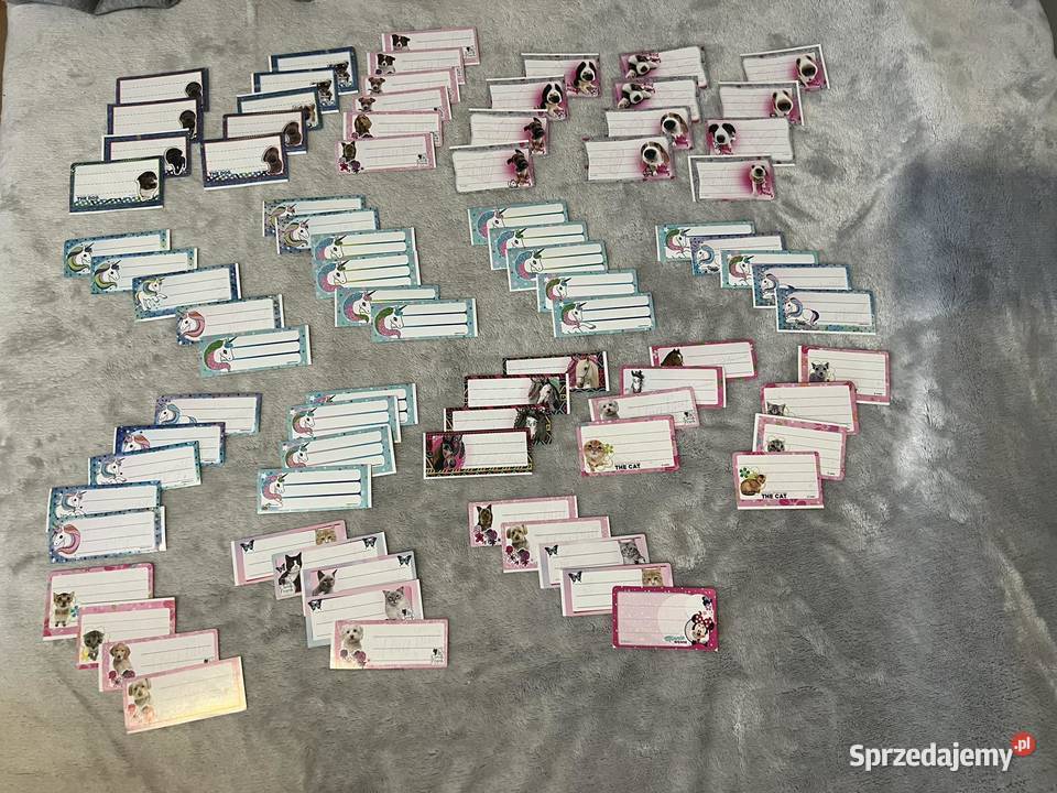 83 naklejki na zeszyt książkę do podpisania Jasło