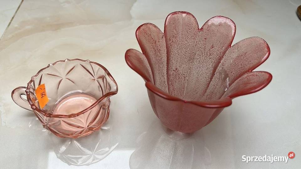 Rozalinowe szkło Wazonik pojemnik w kształcie Gdańsk