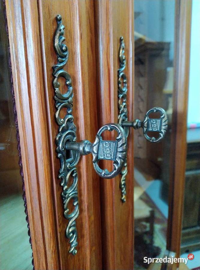 Witryna ludwikowska narożna lite drewno dębowe podlaskie