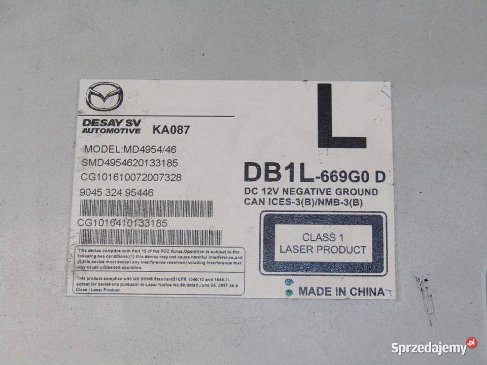 CZYTNIK NAWIGACJI CD MAZDA CX3 CX3 DB1L669G0D sprzedam