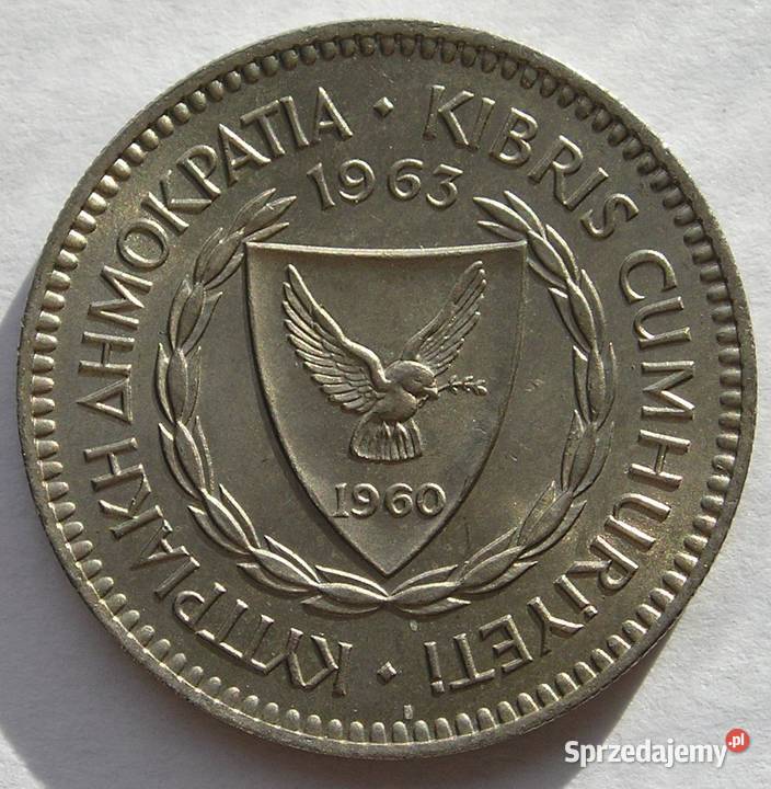 CYPR 50 MILS 1963 STAN MENNICZY Numizmatyka łódzkie Łódź