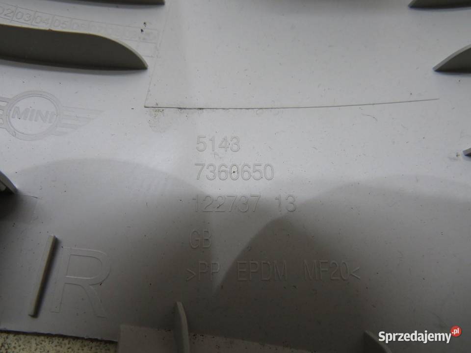 PLASTIK OSŁONA SŁUPKA PRAWY TYŁ MINI F55 F56