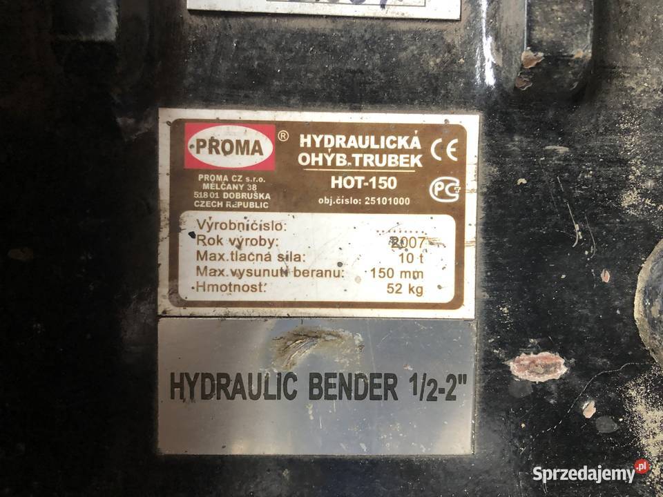 Giętarka do rur stalowych hydrauliczna Ostrowik sprzedam