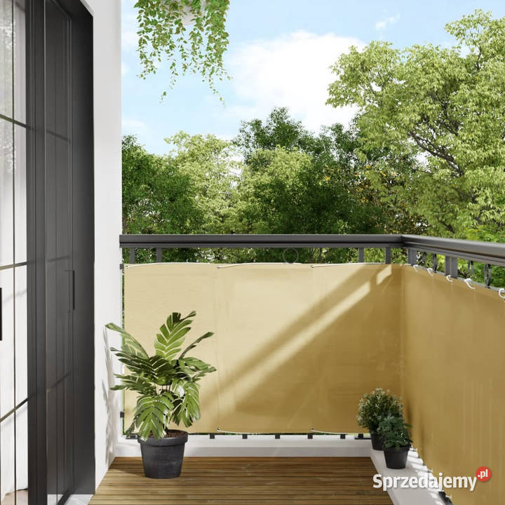 Parawan balkonowy piaskowy 90x300 100 poliester Warszawa