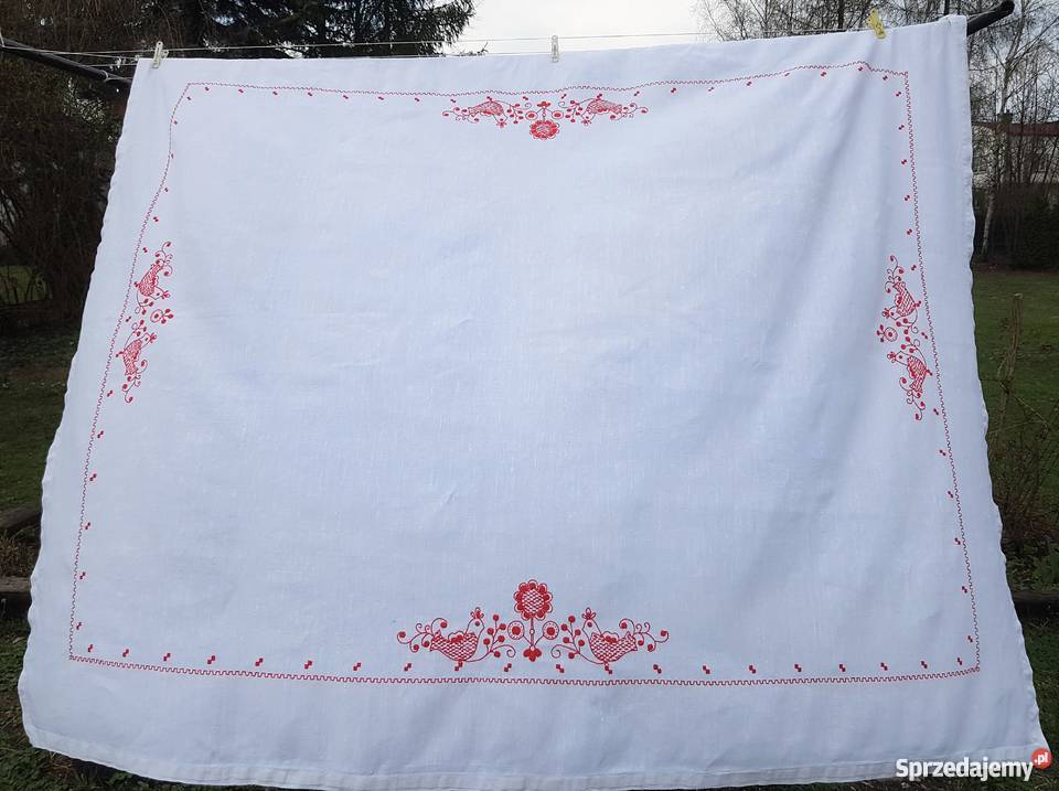 obrus duza haftowana serweta śląskie Myszków