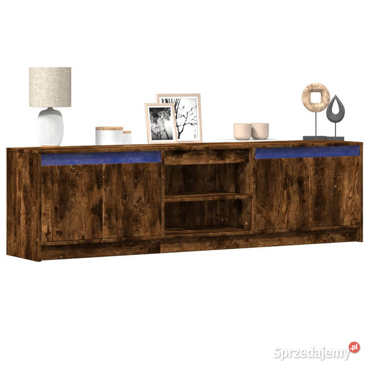 Szafka pod TV z LED przydymiony dąb 180x34x50 RTV Dom i Ogród Warszawa