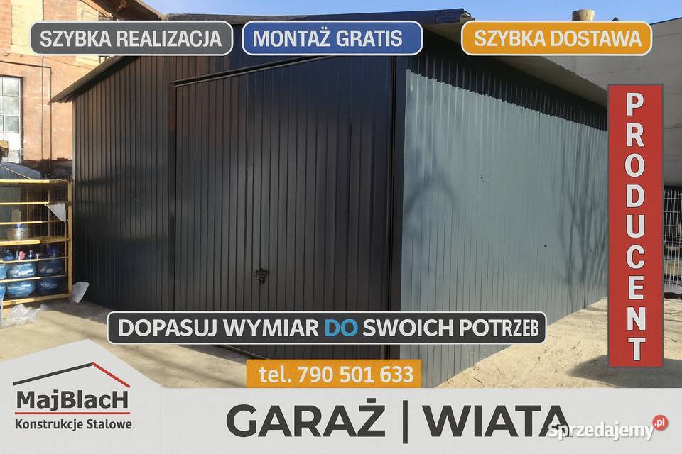 Garaż Blaszany Dwuspadowy GRAFIT Garaże Blaszane Sprzedaż
