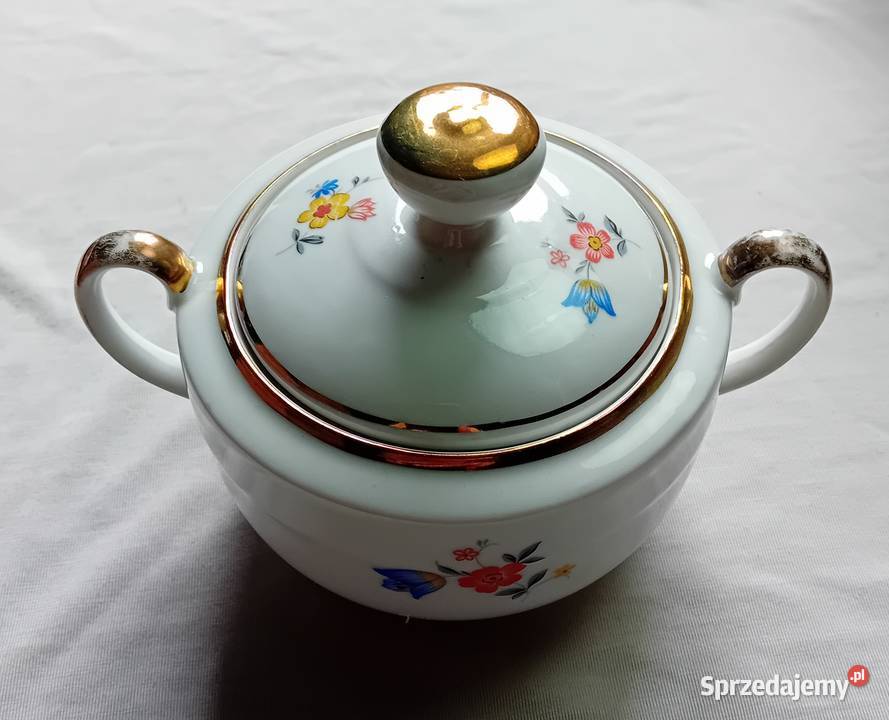 Cukiernica art deco z motywani kwiatowymi Porcelana i szkło Koźminek sprzedam