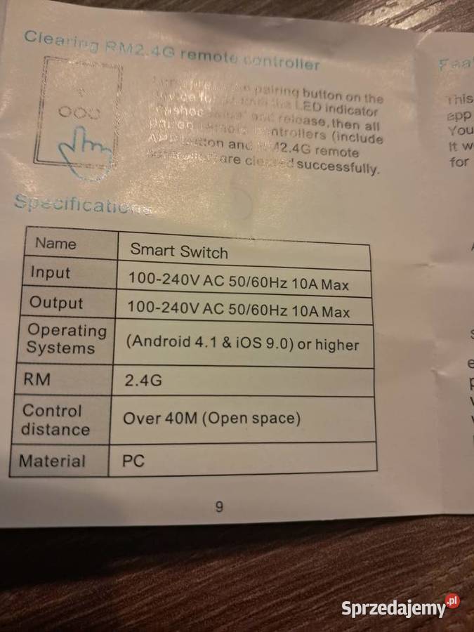 4 nowe inteligentne dotykowe włączniki światła świętokrzyskie sprzedam