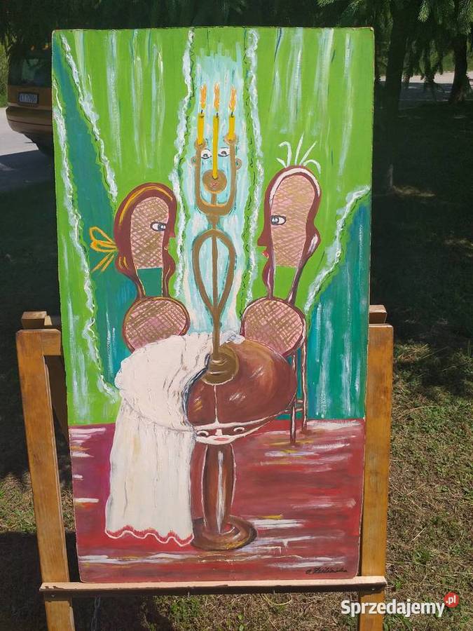 Obraz olejne na płycie pilśniowej w ramie bez Tarnów sprzedam