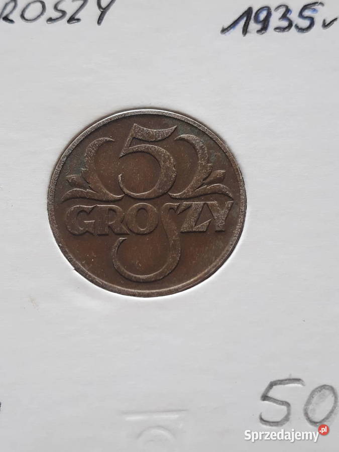 5 Groszy 1935 r 1 piękny rzadki Konin sprzedam
