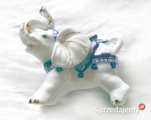 porcelanowy słoń figurka vintage figurka ze słoniem słoń z porcelany