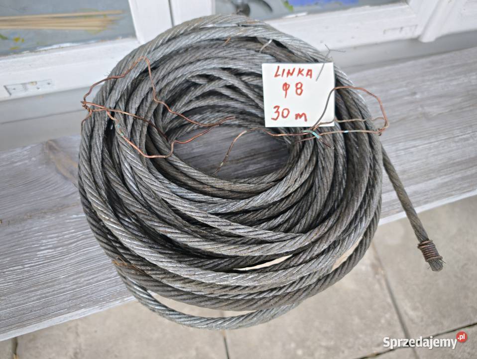 Linka stalowa średnica 8 mm 30 m nowa Stąporków